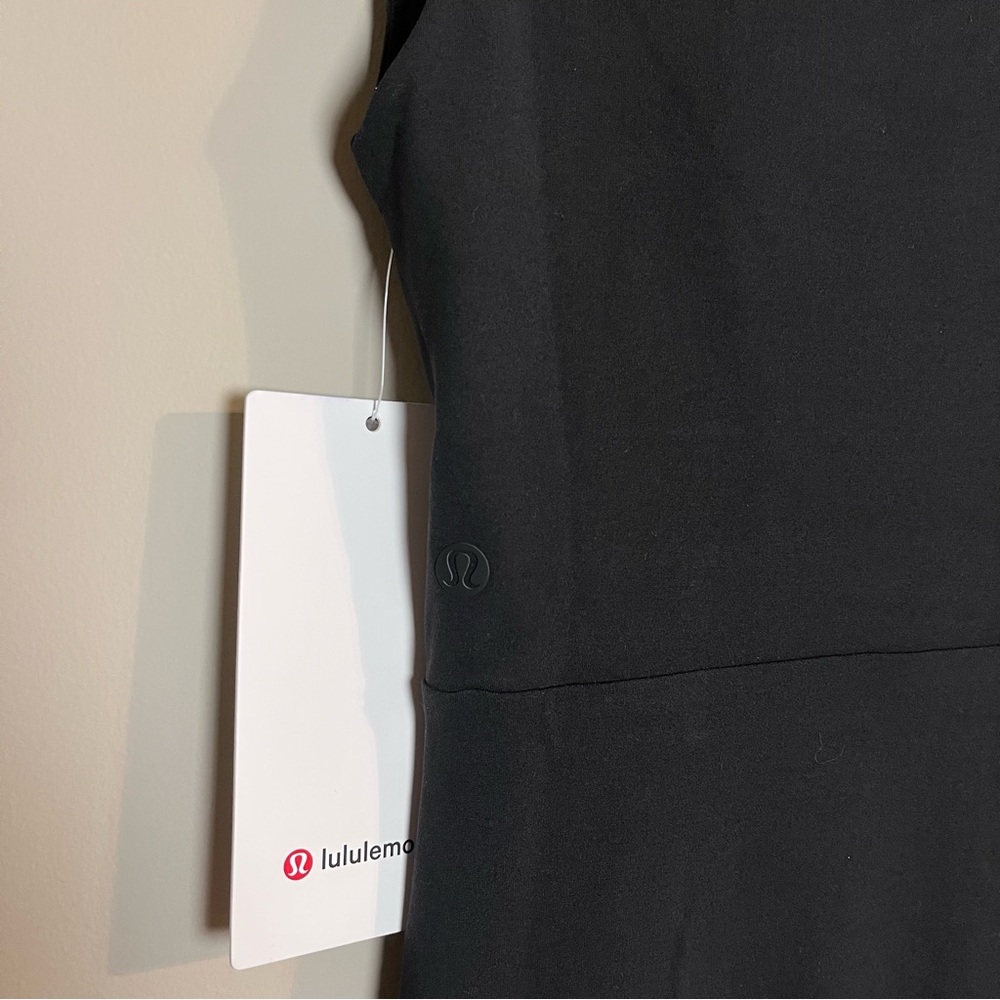 Lululemon NEW Nulu Twist Front Athleisure Sleeveless Stretch Midi Dress Black M - Picture 7 of 7